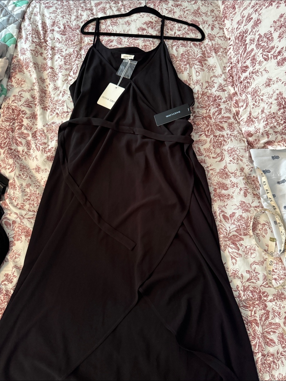 Black Wrap Maxi Dress with Spaghetti Straps